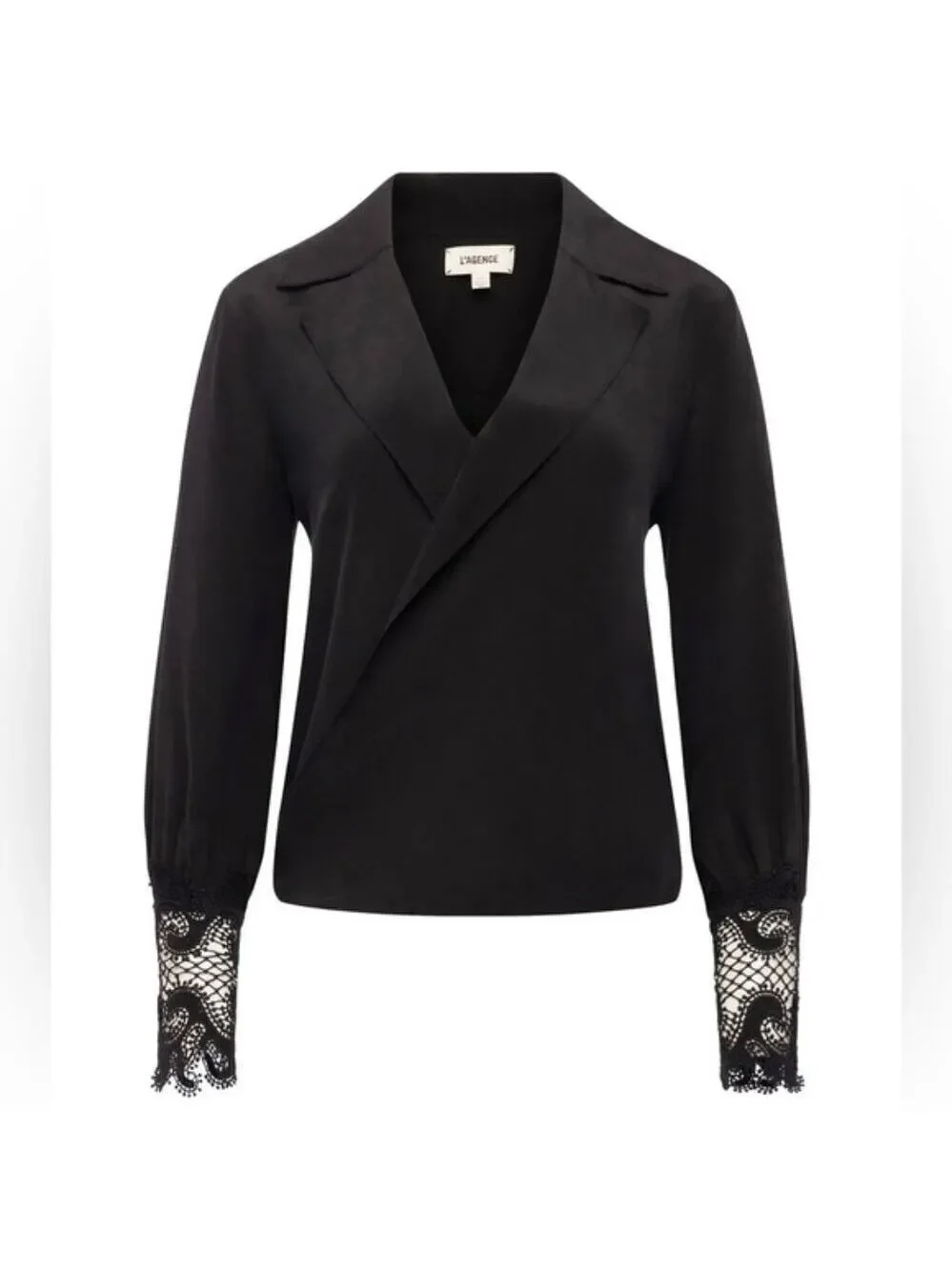 L'AGENCE Joah Wrap-Front 100% Silk Blouse Size S - Picture 6 of 13